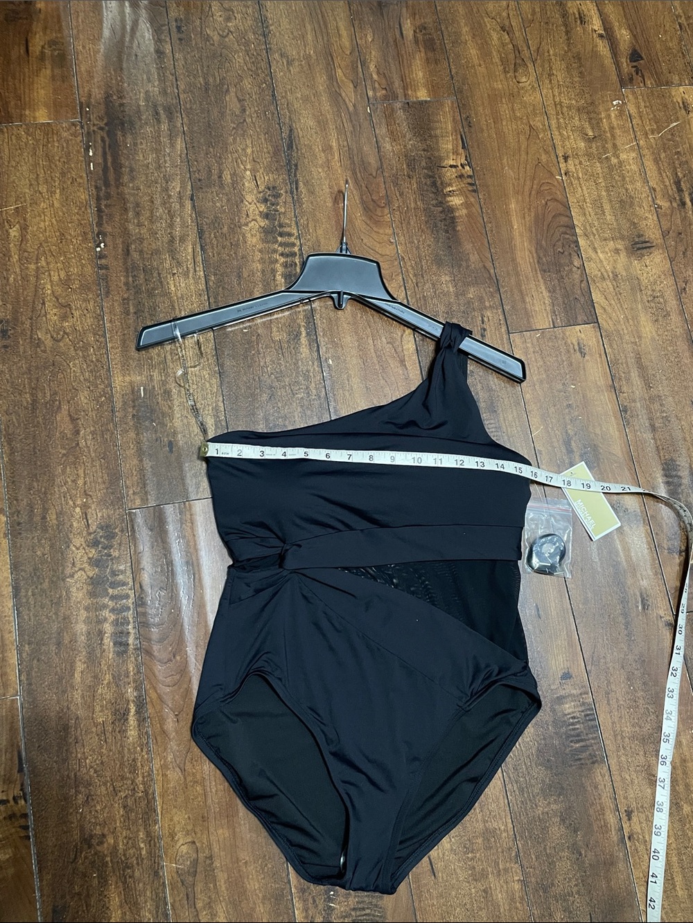 Michael Kors One-Shoulder Mesh Swimsuit Black Size 14 NWT - Picture 13 of 16